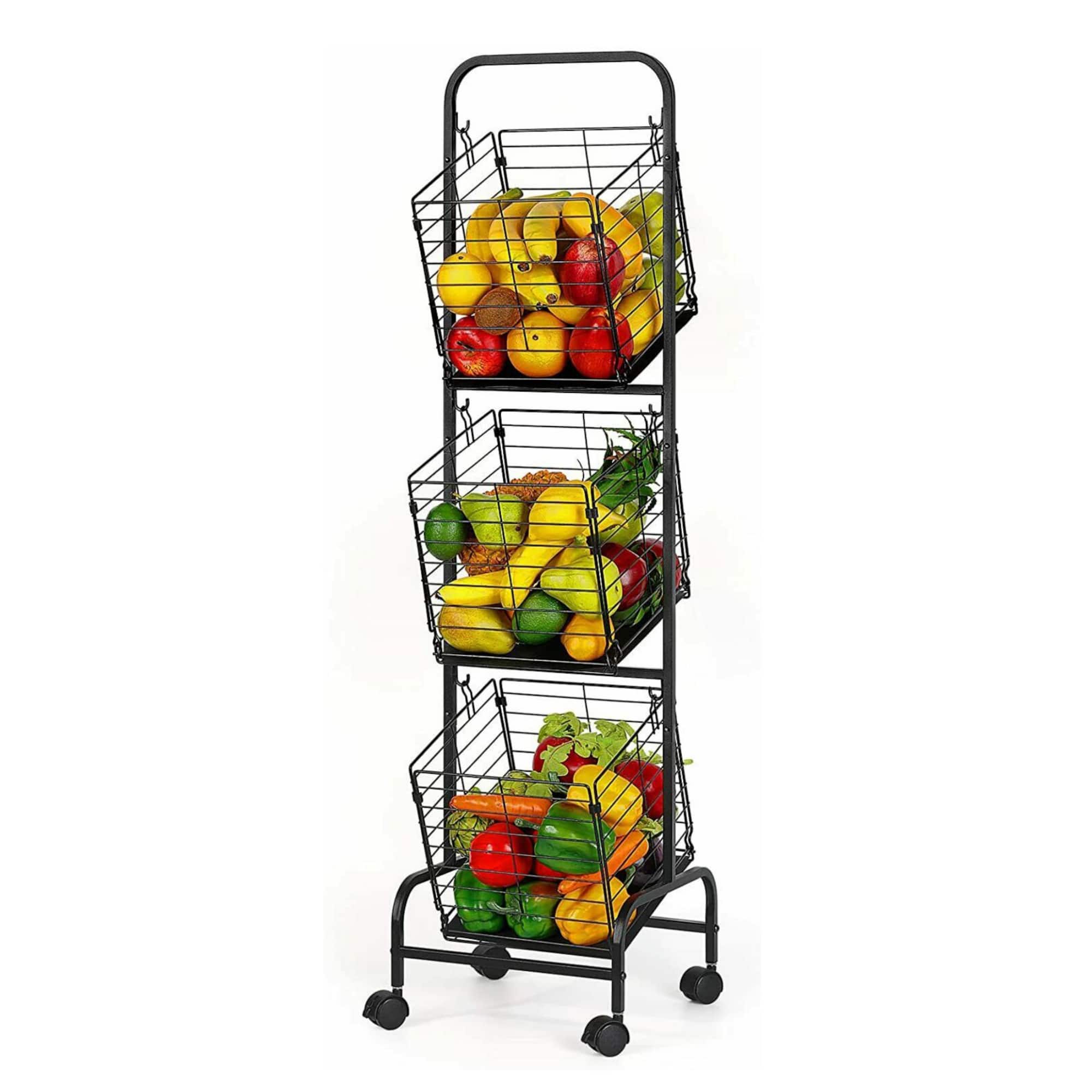 NEX™ Black 3-Tier Fruit Basket Stand